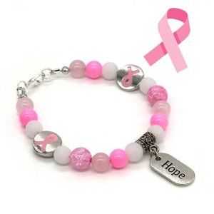 🎉Host Pick🎉 Bracelet with pink ribbon beads.